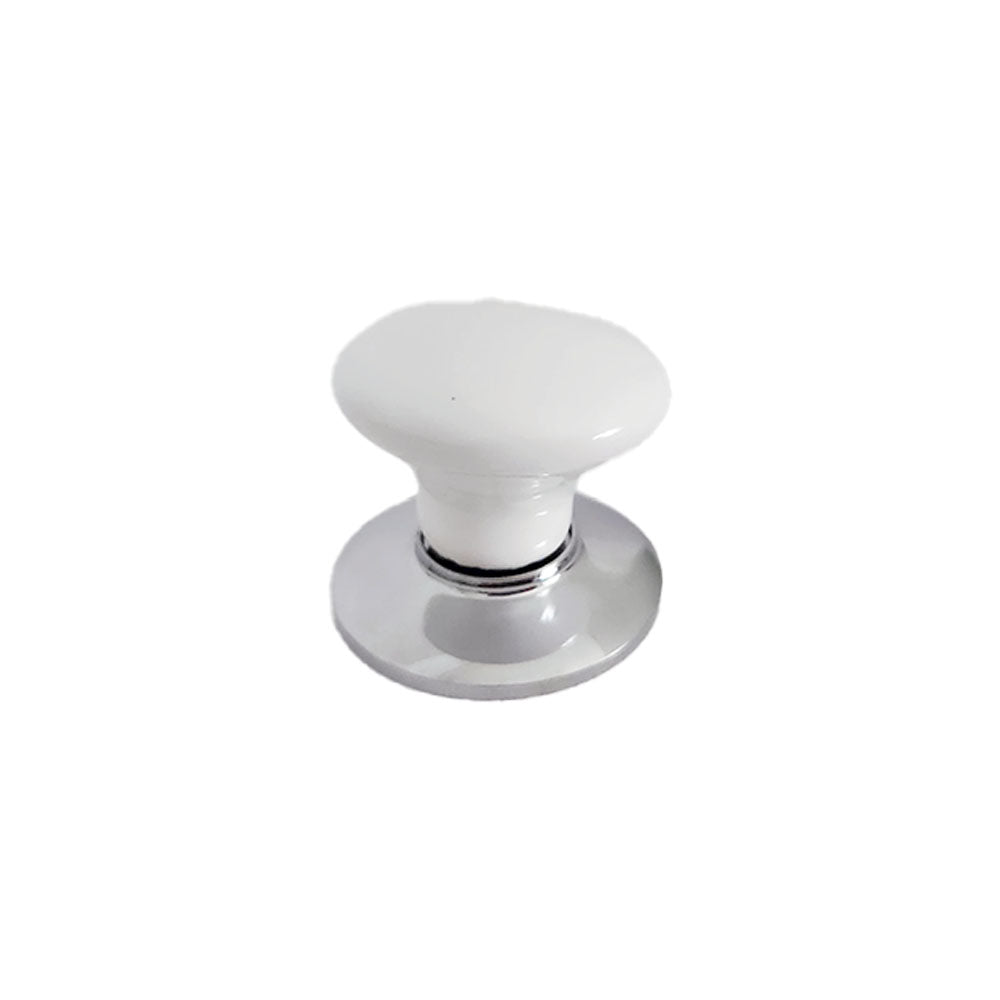 Emtek 86001US26 Ice White Porcelain 1-3/8" Cabinet Knob Polished Chrome Finish Sparrow Supply