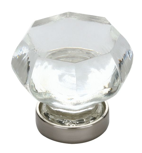 Emtek 86010US15 Old Town Clear 1" Cabinet Knob Satin Nickel Finish Sparrow Supply