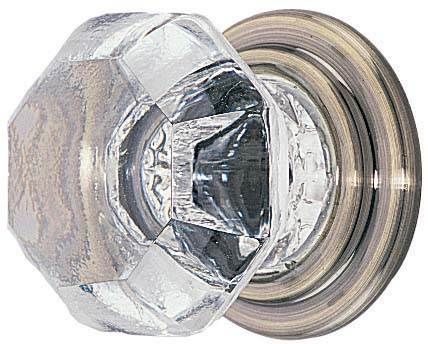 Emtek 86010US7 Old Town Clear 1" Cabinet Knob French Antique Brass Finish Sparrow Supply