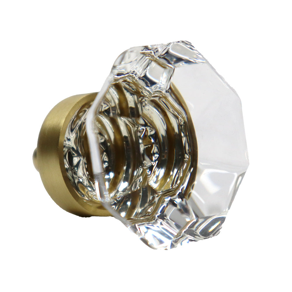 Emtek 86011US4 Old Town Clear 1-1/4" Cabinet Knob Satin Brass Finish Sparrow Supply