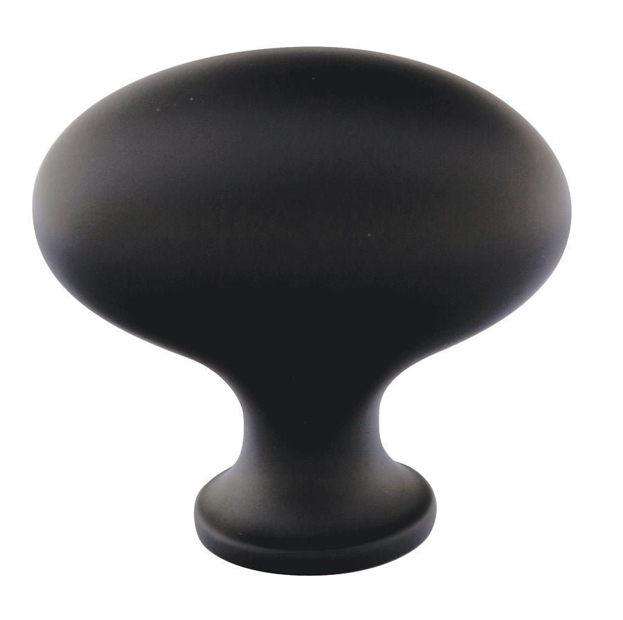 Emtek 86016US19 Egg 1-1/4" Cabinet Knob Flat Black Finish Sparrow Supply