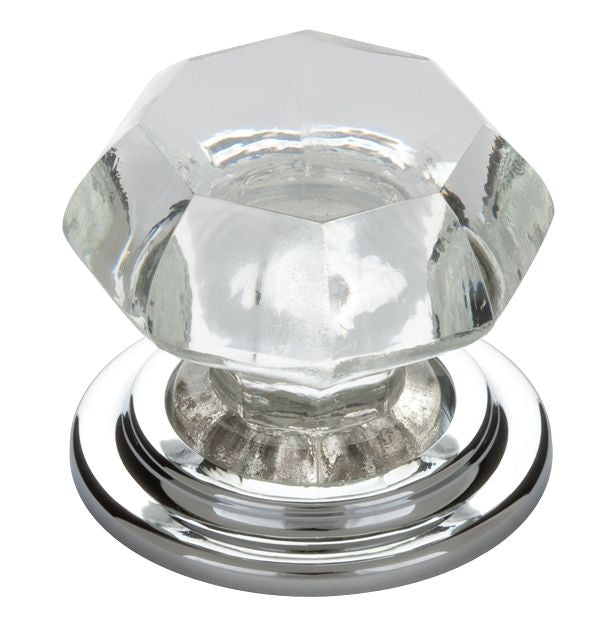 Emtek 86028US26 Old Town Clear 1-3/4" Cabinet Knob Polished Chrome Finish Sparrow Supply