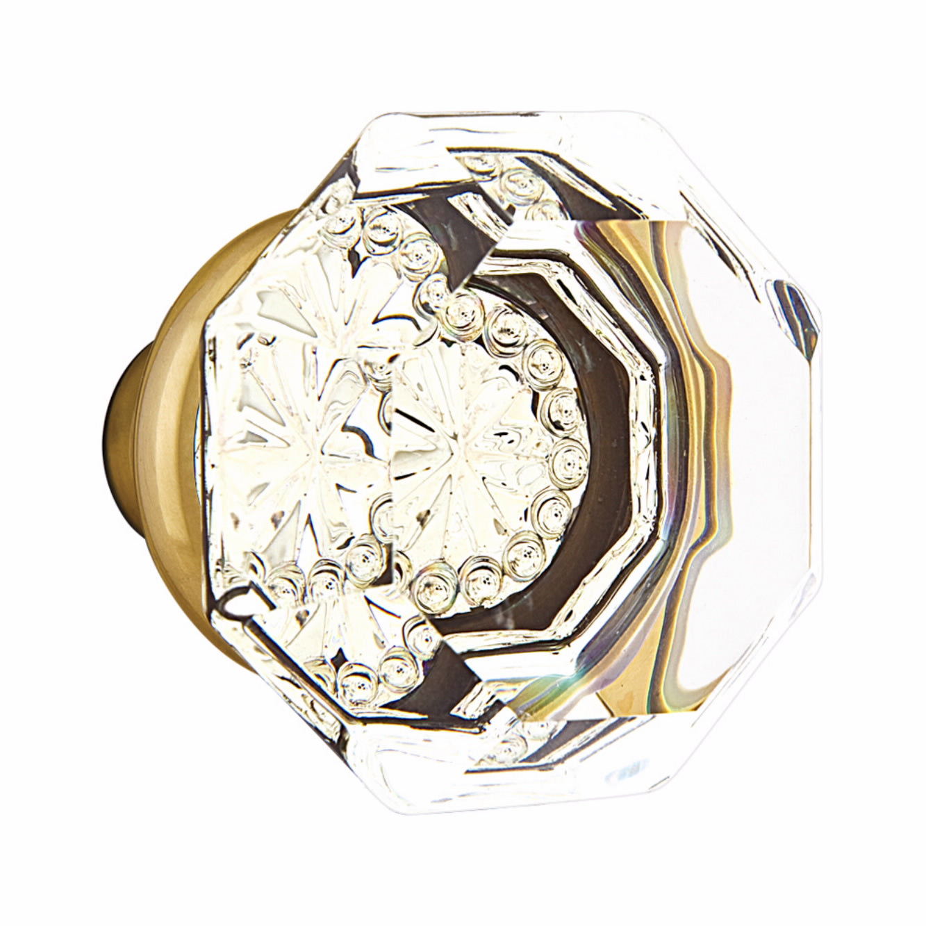 Emtek 86028US7 Old Town Clear 1-3/4" Cabinet Knob French Antique Brass Finish Sparrow Supply