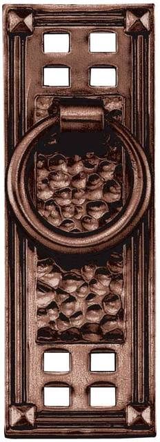 Emtek 86042US10B Hammered Vertical Ring Cabinet Pull 1-1/4" X 3-1/2" Oil Rubbed Bronze Finish Sparrow Supply