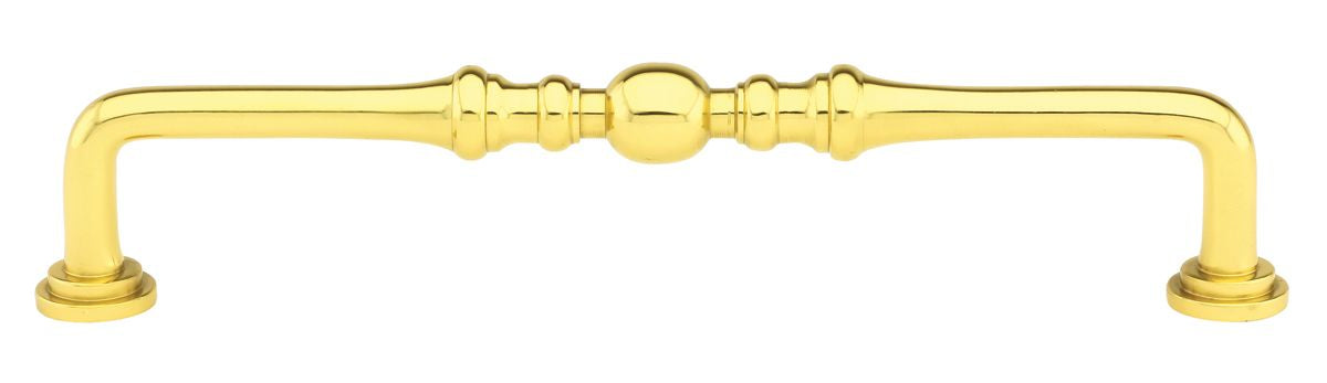 Emtek 86248US3 Spindle Cabinet Pull with 6" Center To Center Polished Brass Lifetime Finish Sparrow Supply