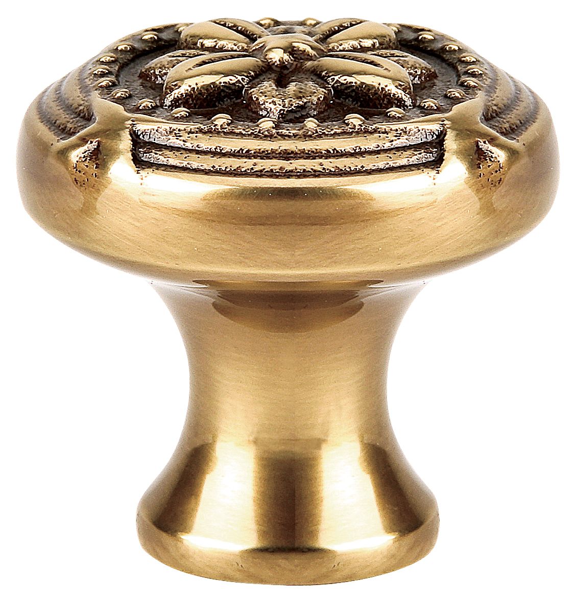 Emtek 86277US7 Ribbon and Reed 1-1/4" Cabinet Knob French Antique Brass Finish Sparrow Supply