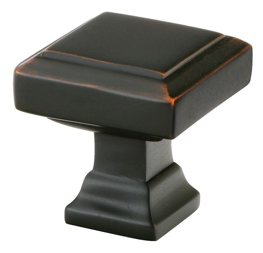 Emtek 86295US10B Geometric Square 1-1/4" Cabinet Knob Oil Rubbed Bronze Finish Sparrow Supply
