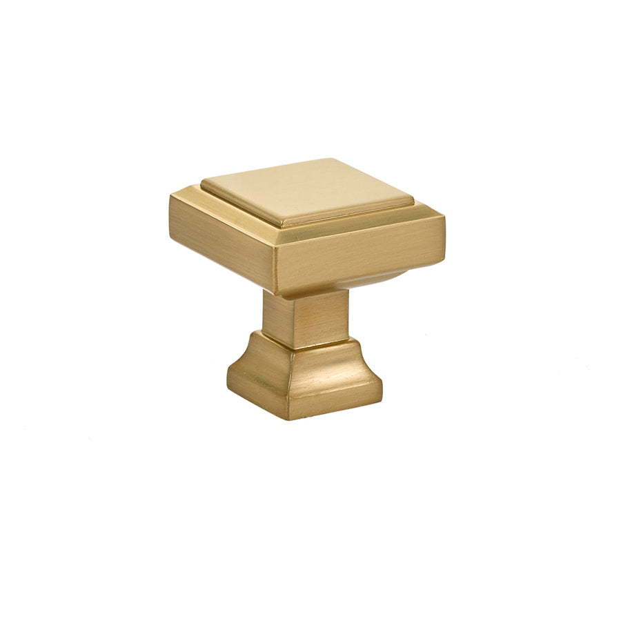 Emtek 86295US4 Geometric Square 1-1/4" Cabinet Knob Satin Brass Finish Sparrow Supply