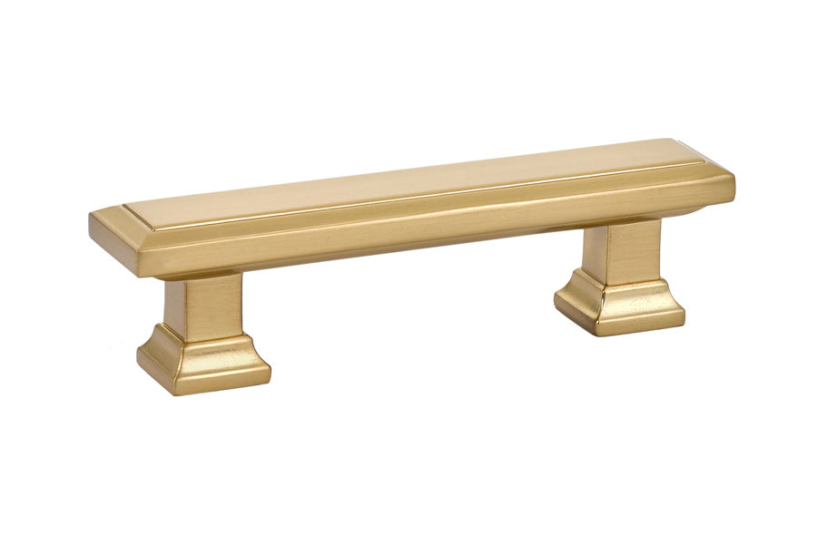Emtek 86299US4 Geometric Rectangular Cabinet Pull with 3" Center to Center Satin Brass Finish Sparrow Supply