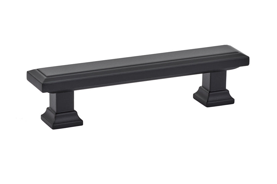 Emtek 86300US19 Geometric Rectangular Cabinet Pull with 3-1/2" Center to Center Flat Black Finish Sparrow Supply
