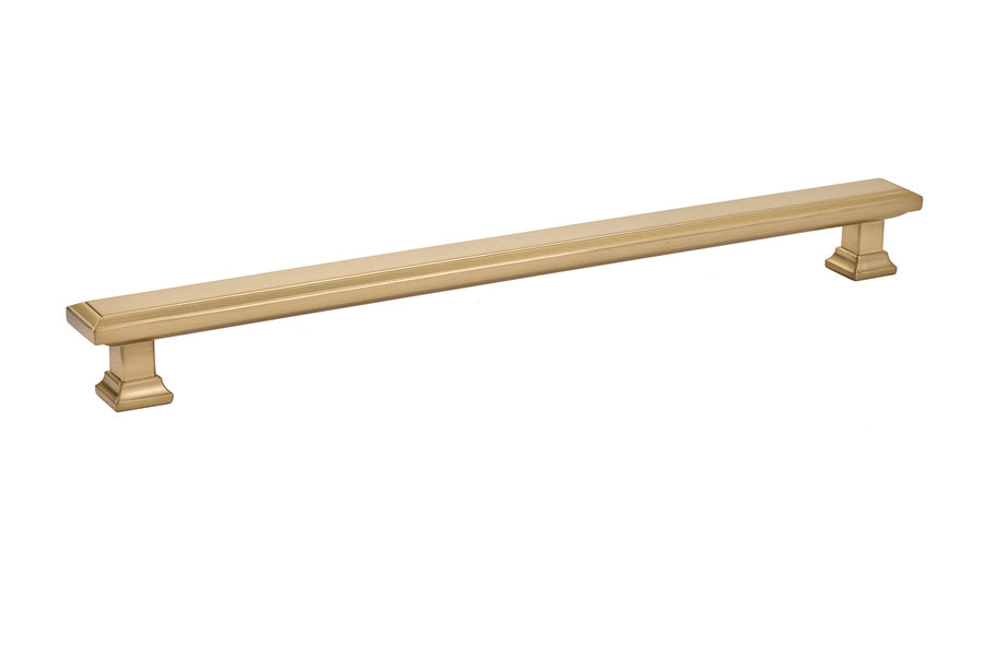 Emtek 86303US4 Geometric Rectangular Cabinet Pull with 10" Center to Center Satin Brass Finish Sparrow Supply