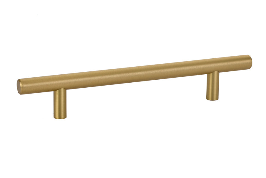 Emtek 86361US4 Brass Bar Cabinet Pull with 5" Center to Center Satin Brass Finish Sparrow Supply