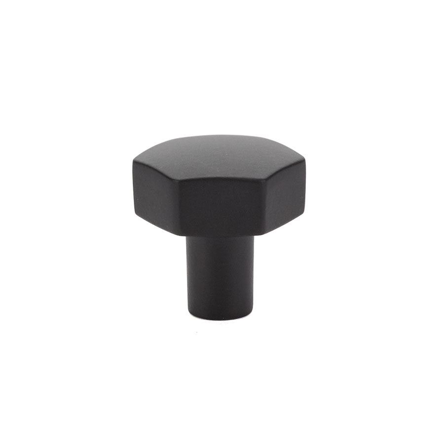 Emtek 86457US19 Mod Hex 1-1/8" Cabinet Knob Flat Black Finish Sparrow Supply