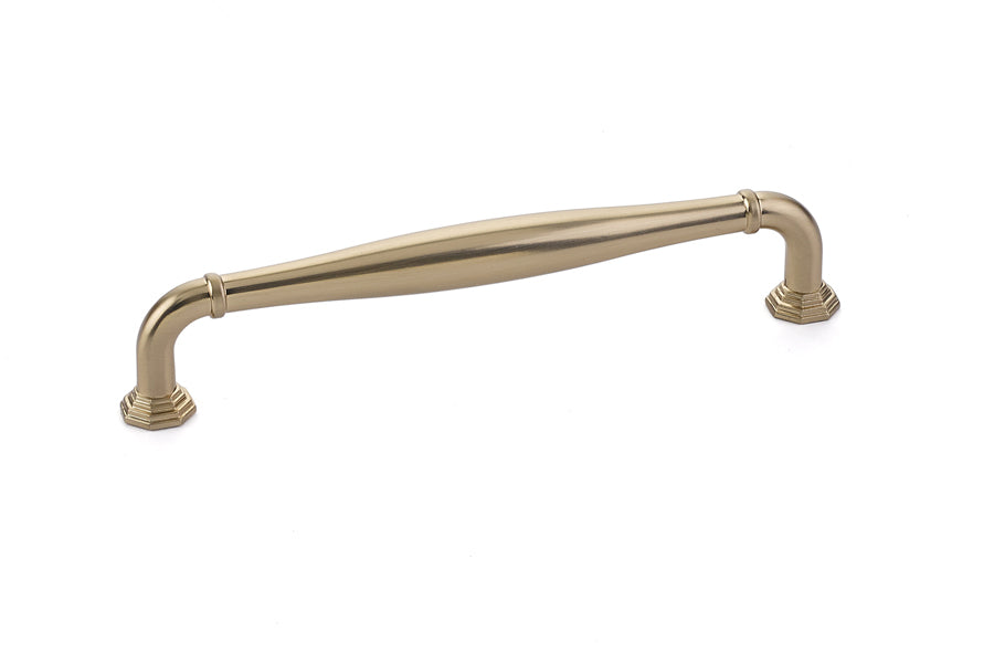 Emtek 86473US4 Blythe Cabinet Pull with 6" Center to Center Satin Brass Finish Sparrow Supply