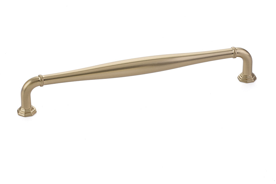 Emtek 86474US4 Blythe Cabinet Pull with 8" Center to Center Satin Brass Finish Sparrow Supply