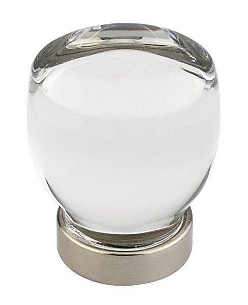 Emtek 86562US15 Juneau 1-1/8" Glass Cabinet Knob Satin Nickel Finish Sparrow Supply