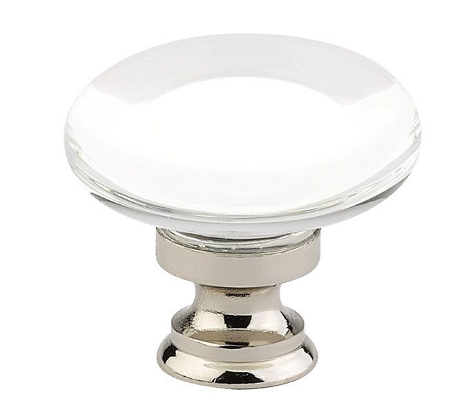 Emtek 86567US15 Providence 1-3/8" Glass Cabinet Knob Satin Nickel Finish Sparrow Supply