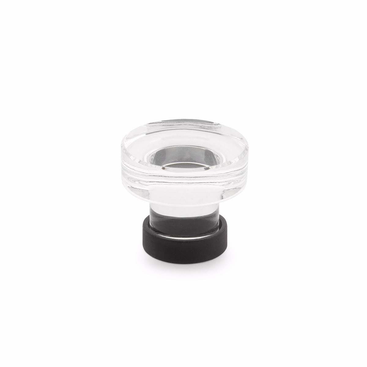 Emtek 86569US19 Grayson 1-1/4" Glass Cabinet Knob Flat Black Finish Sparrow Supply