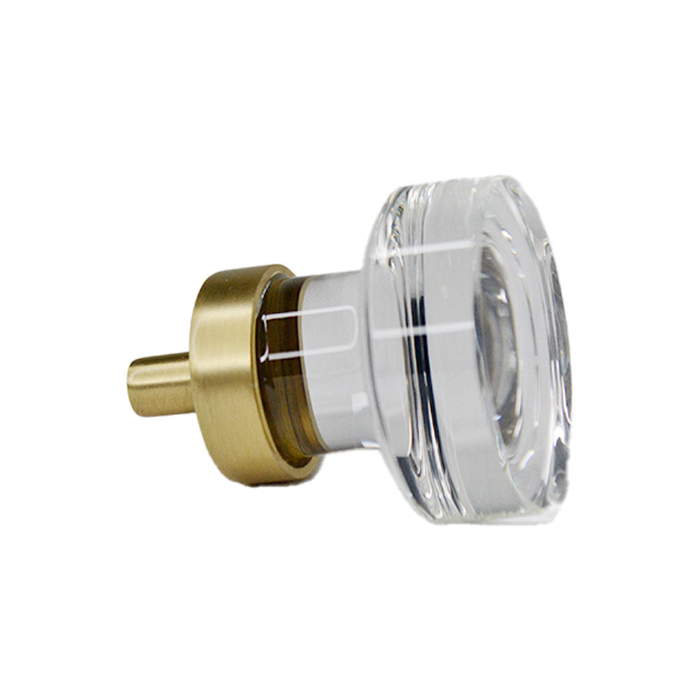 Emtek 86569US4 Grayson 1-1/4" Glass Cabinet Knob Satin Brass Finish Sparrow Supply
