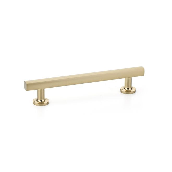 Emtek 86676US4 Freestone Cabinet Pull with 5" Center to Center Satin Brass Finish Sparrow Supply