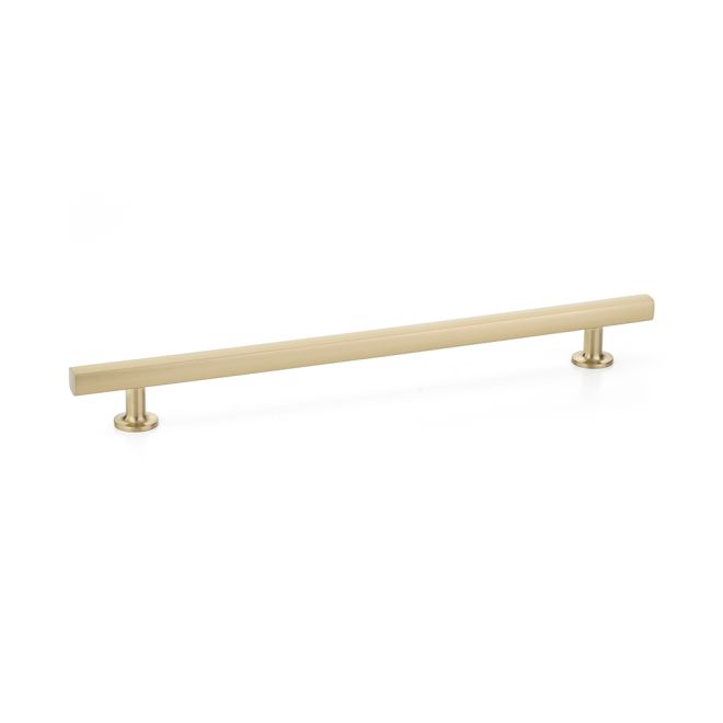 Emtek 86677US4 Freestone Cabinet Pull with 10" Center to Center Satin Brass Finish Sparrow Supply