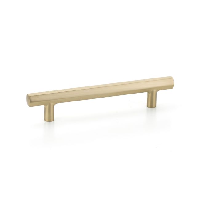 Emtek 86679US4 Mod Hex Cabinet Pull with 5" Center to Center Satin Brass Finish Sparrow Supply
