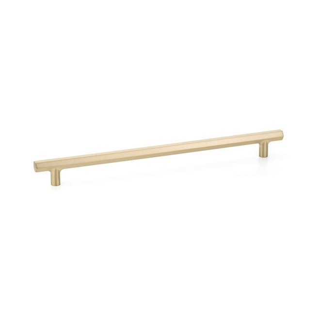 Emtek 86681US4 Mod Hex Cabinet Pull with 12" Center to Center Satin Brass Finish Sparrow Supply