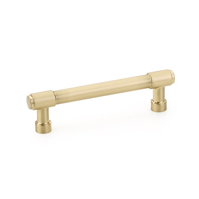 Emtek 86687US4 Jasper Cabinet Pull with 4" Center to Center Satin Brass Finish Sparrow Supply