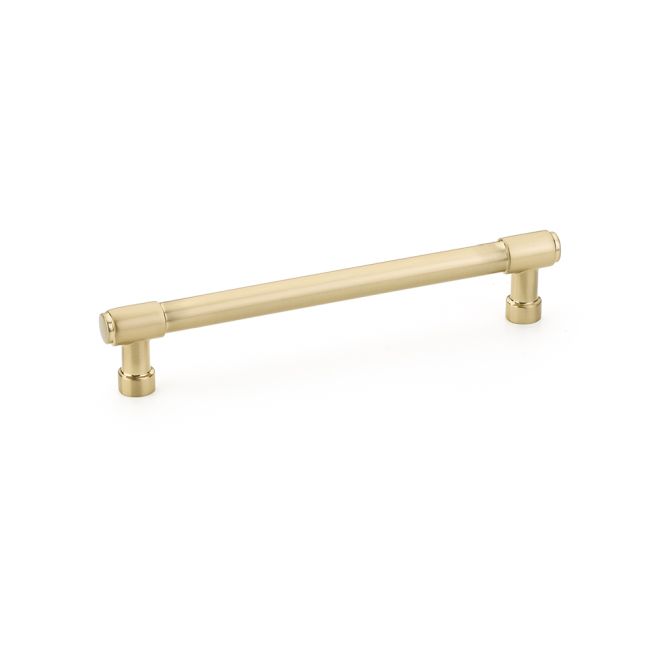 Emtek 86689US4 Jasper Cabinet Pull with 6" Center to Center Satin Brass Finish Sparrow Supply