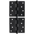 Emtek 91014US19 Pair of 4" x 4" Square Steel Residential Duty Hinges Flat Black Finish Sparrow Supply