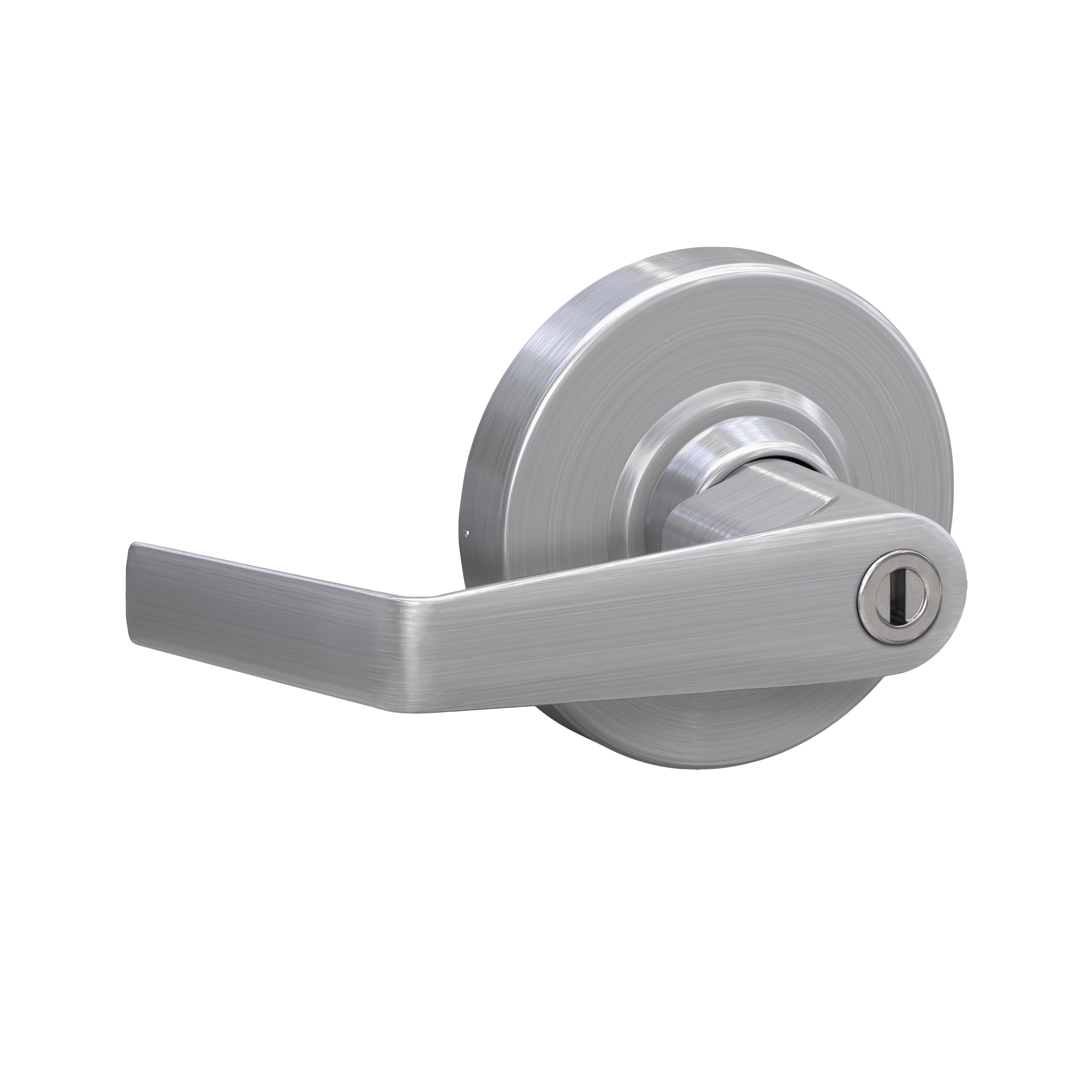 Schlage Commercial ALX40SAT626 ALX Series Grade 2 Privacy Saturn Lever Lock with 47267038 2-3/4" Springlatch and 47267101 ANSI Strike Satin Chrome Finish Sparrow Supply