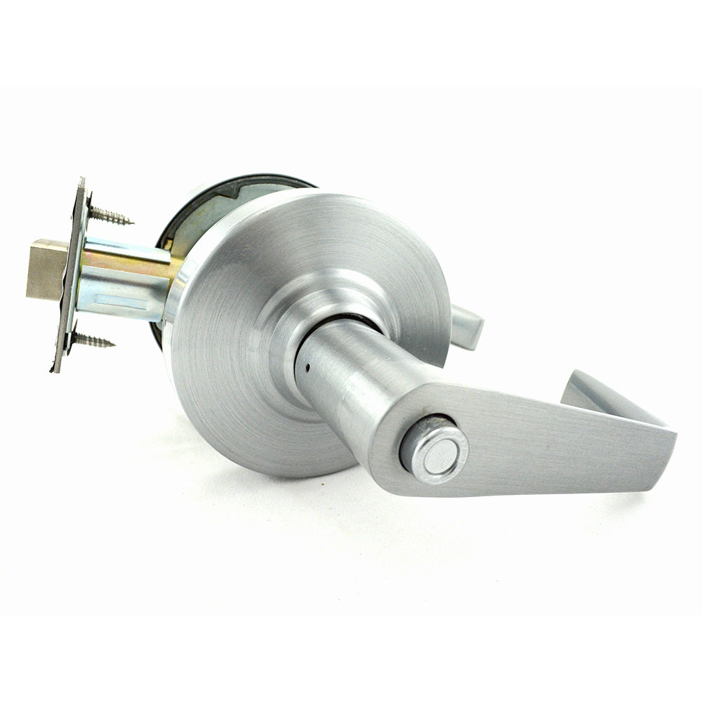 Schlage Commercial ALX40SAT626AM ALX Series Grade 2 Privacy Saturn Lever Lock with 47267038 2-3/4" Springlatch and 47267101 ANSI Strike Antimicrobial Satin Chrome Finish Sparrow Supply