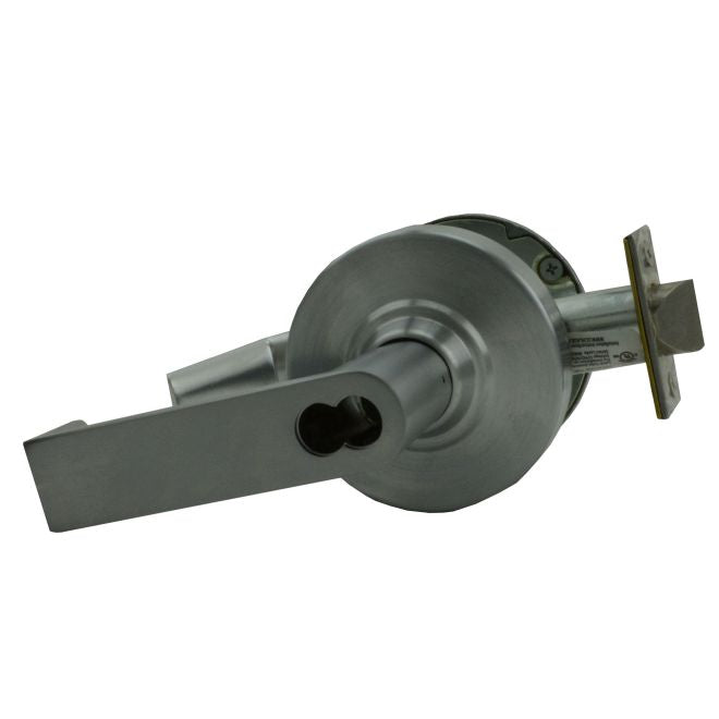 Schlage Commercial ALX50BRHO626 ALX Series Grade 2 Entry Office Rhodes Lever Lock with Small Format IC Prep Less Core, 47267042 2-3/4" Deadlatch, and 47267101 ANSI Strike Satin Chrome Finish Sparrow Supply