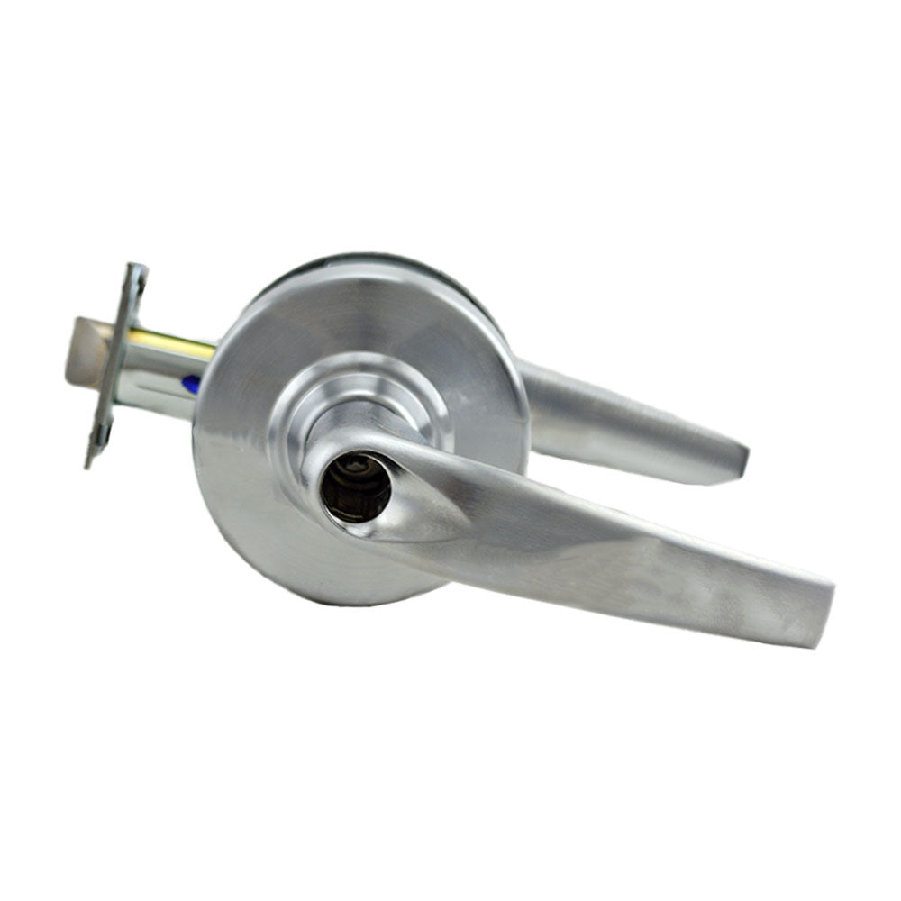 Schlage Commercial ALX50LATH626 ALX Series Grade 2 Entry Office Athens Lever Lock Less Cylinder with 47267042 2-3/4" Deadlatch and 47267101 ANSI Strike Satin Chrome Finish Sparrow Supply