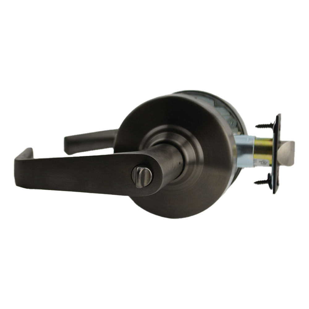 Schlage Commercial ALX53LSAT613 ALX Series Grade 2 Entry Saturn Lever Lock Less Cylinder with 47267042 2-3/4" Deadlatch and 47267101 ANSI Strike Oil Rubbed Bronze Finish Sparrow Supply