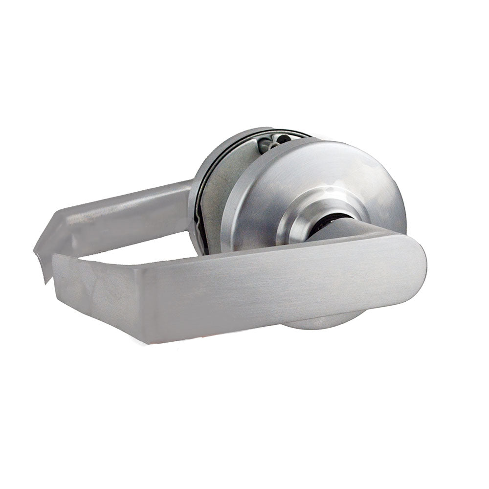 Schlage Commercial ALX53LSAT626 ALX Series Grade 2 Entry Saturn Lever Lock Less Cylinder with 47267042 2-3/4" Deadlatch and 47267101 ANSI Strike Satin Chrome Finish Sparrow Supply