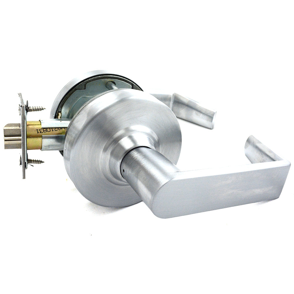 Schlage Commercial ALX80BRHO626 ALX Series Grade 2 Storeroom Rhodes Lever Lock with Small Format IC Prep Less Core, 47267042 2-3/4" Deadlatch, and 47267101 ANSI Strike Satin Chrome Finish Sparrow Supply