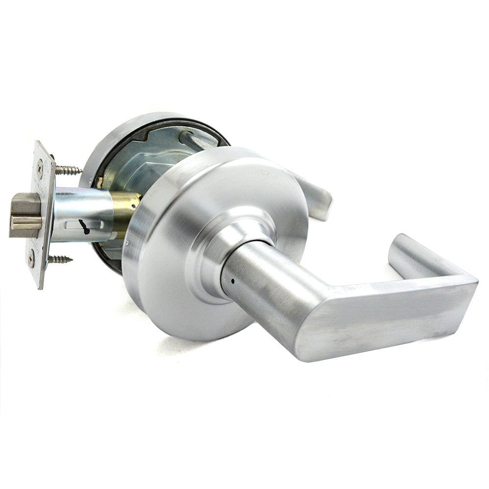 Schlage Commercial ALX80JRHO626 ALX Series Grade 2 Storeroom Rhodes Lever Lock with Large Format IC Prep Less Core, 47267042 2-3/4" Deadlatch, and 47267101 ANSI Strike Satin Chrome Finish Sparrow Supply