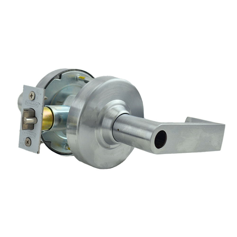 Schlage Commercial ALX80LRHO626 ALX Series Grade 2 Storeroom Rhodes Lever Lock Less Cylinder with 47267042 2-3/4" Deadlatch and 47267101 ANSI Strike Satin Chrome Finish Sparrow Supply