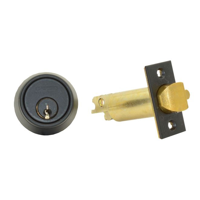 Schlage Commercial B250P622 Single Cylinder 6 Pin Deadlatch Deadbolt C Keyway with 12103 Latch 10001 Strike Matte Black Finish Sparrow Supply