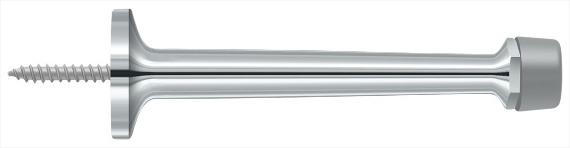 Deltana BDS425U26 4" Baseboard Door Bumper; Solid Brass; Bright Chrome Finish
