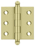 Deltana CH2020U3-UNL 2" x 2" Hinge; with Ball Tips; Unlacquered Bright Brass Finish