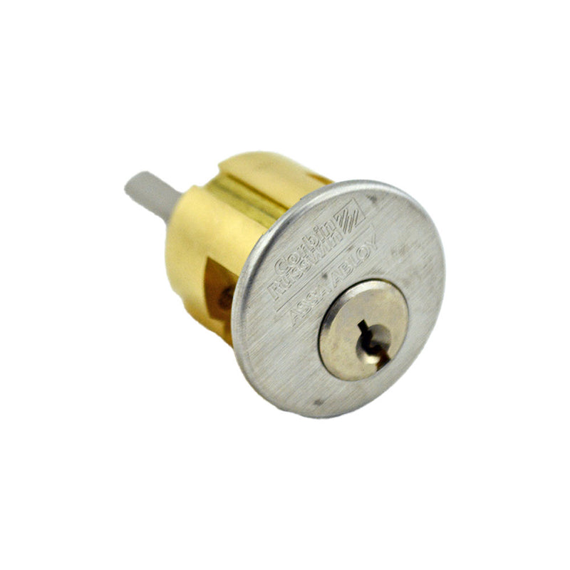 Corbin CR300020062659A1 Conventional 6 Pin Rim Cylinder with 2" Tailpiece and 59A1 Keyway Satin Chrome Finish Sparrow Supply