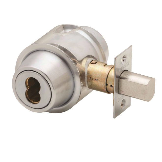 Falcon D241B626 D200 Series Small Format Single Cylinder Deadbolt 30253 Latch 10094 Strike Satin Chrome Finish Sparrow Supply