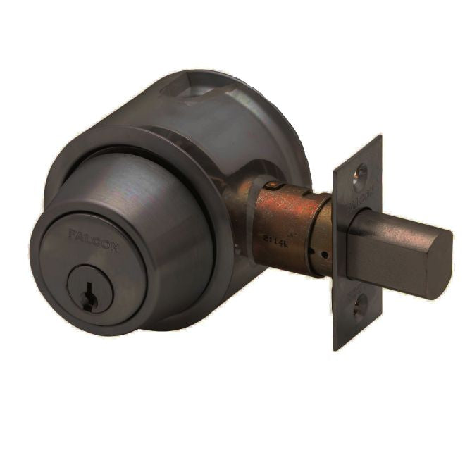 Falcon D241P613 D200 Series Single Cylinder Deadbolt C Keyway KD 30253 Latch 10094 Strike Oil Rubbed Bronze Finish Sparrow Supply