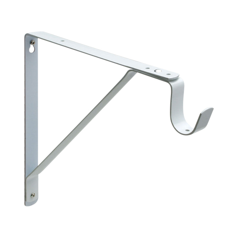 Pamex DD0633WC Heavy Duty Fixed Shelf and Rod Support Bracket White Finish Sparrow Supply