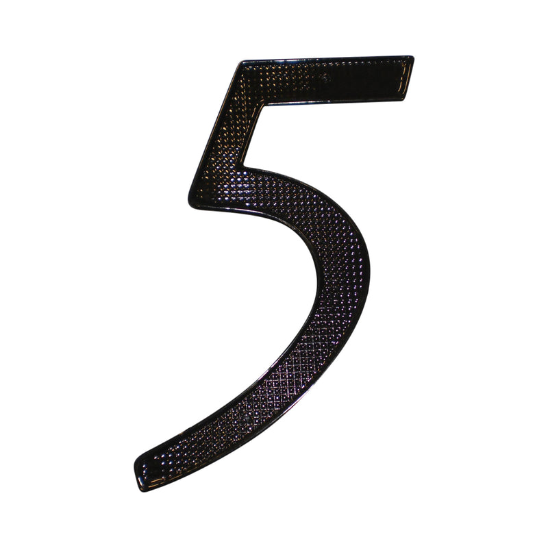 Pamex DD07405BL 4" Zinc Nail On House Number # 5 Matte Black Finish Sparrow Supply