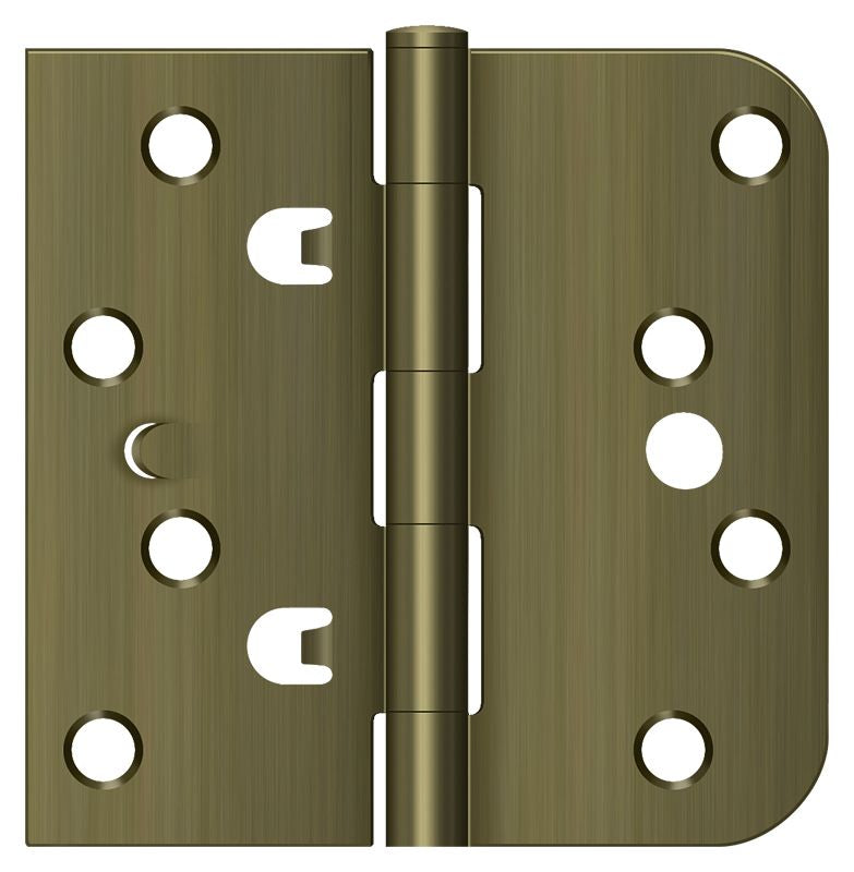 Deltana DE44058TT5 4" x 4" x 5/8" x SQ Hinge; Antique Brass Finish Sparrow Supply