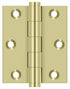 Deltana DSB3025U3-UNL 3" x 2-1/2" Screen Door Hinge; Unlacquered Bright Brass Finish Sparrow Supply