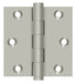 Deltana DSB315 3" x 3" Square Hinge; Satin Nickel Finish Sparrow Supply